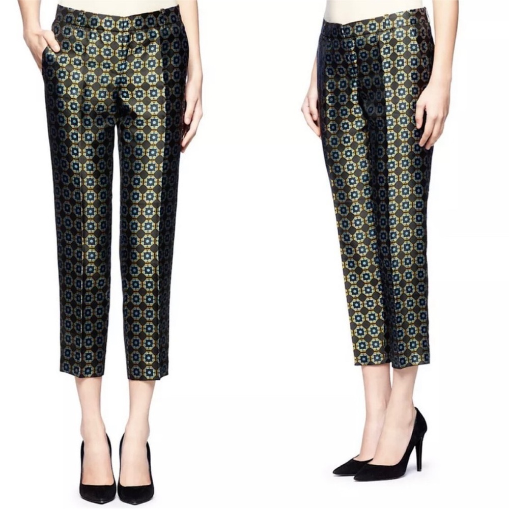 J Crew Collection Cafe Capri in Silk Jacquard NWT Rare